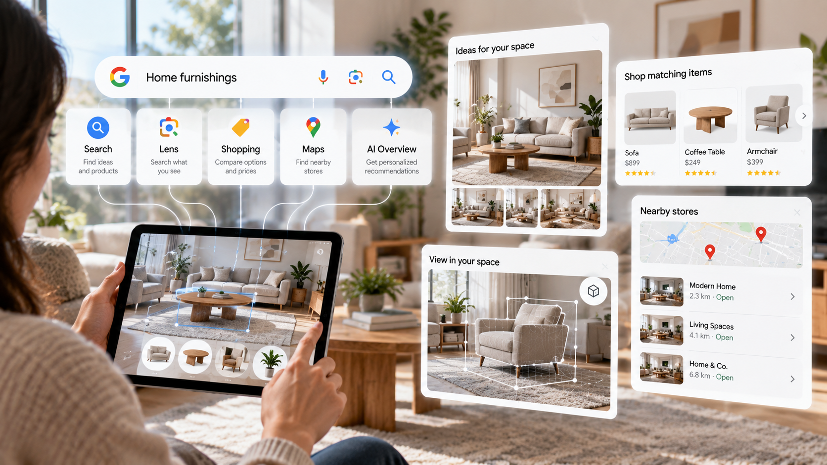 Google combined five Search tools to help shoppers plan and assemble home furnishings