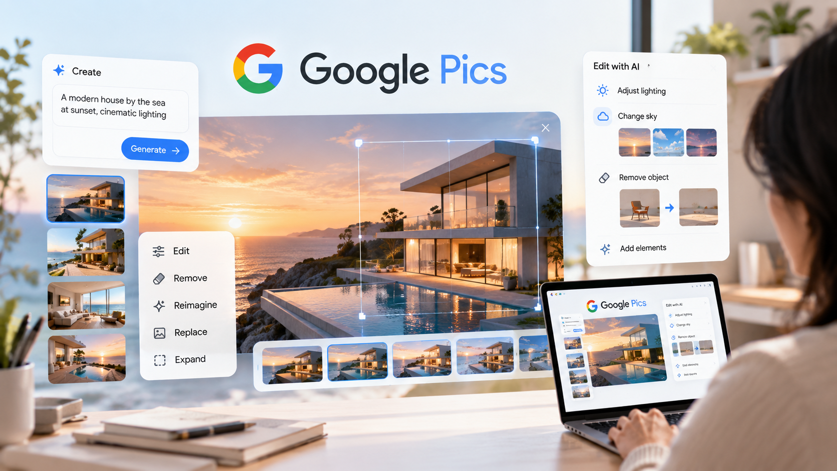 Google Pics for AI image creation and editing.