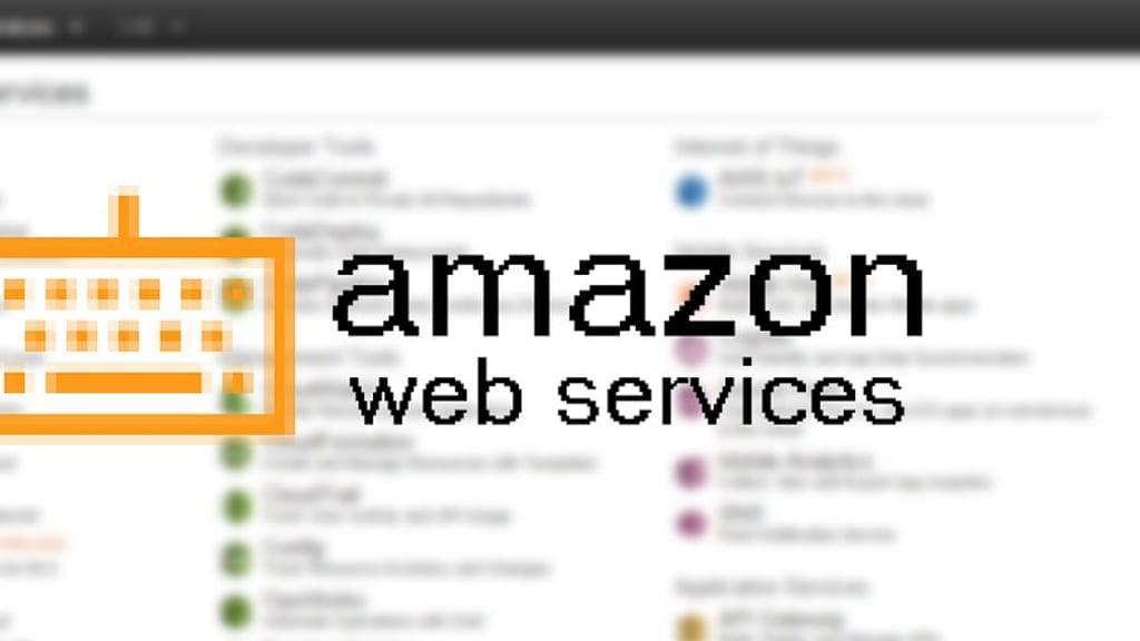 The Amazon Web Services logo displayed on a digital interface