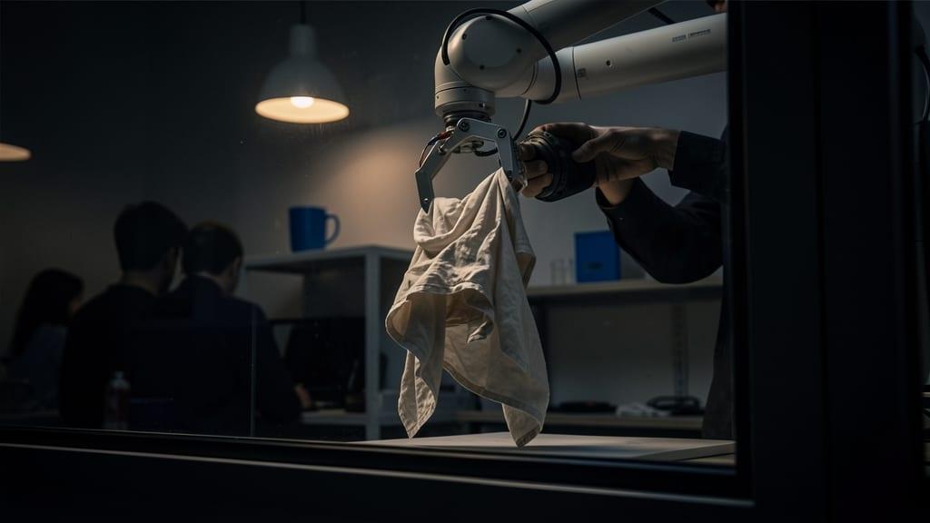 Cloth showed 10 different outcomes from the same robot move